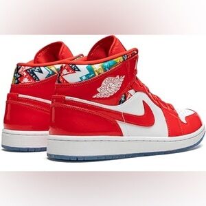 Air Jordan 1 Mid SE "Barcelona Sweater" red sneakers Nike A